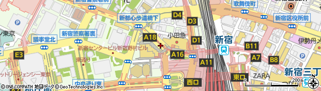 新宿周辺の地図