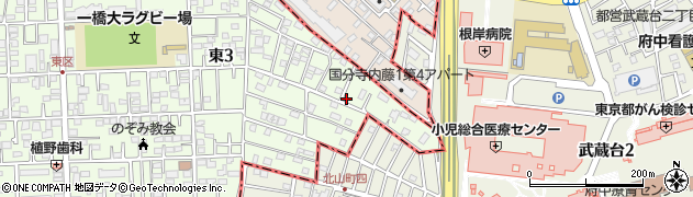 東京都国立市東3丁目33-13周辺の地図