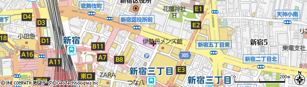 函館美鈴珈琲 新宿店周辺の地図