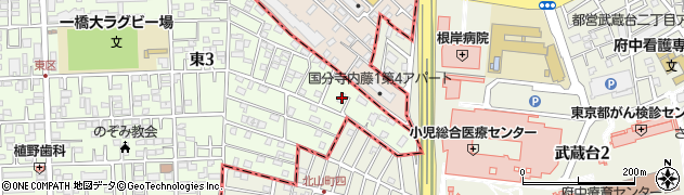 東京都国立市東3丁目33-12周辺の地図