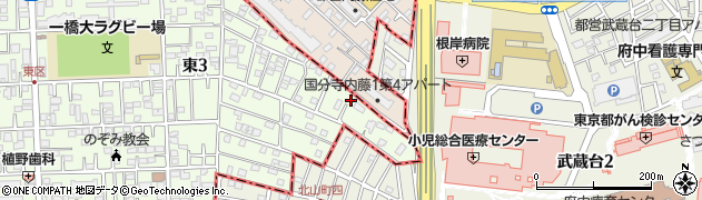 東京都国立市東3丁目33-31周辺の地図