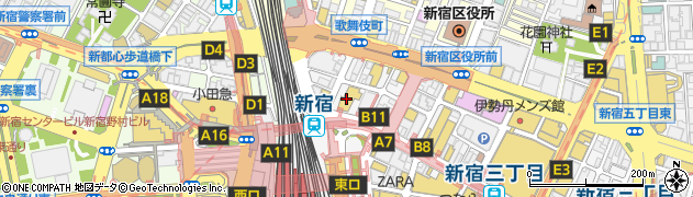 新宿アルタ周辺の地図