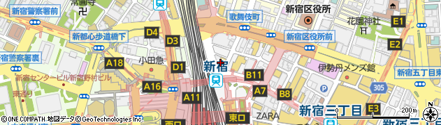 ドクターフット新宿東口店周辺の地図
