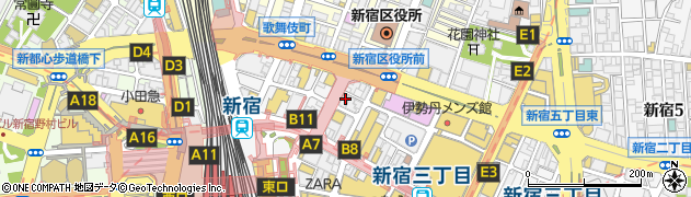 オラクル美容皮膚科　東京新宿院周辺の地図