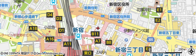 桂花ラーメン 新宿東口駅前店周辺の地図