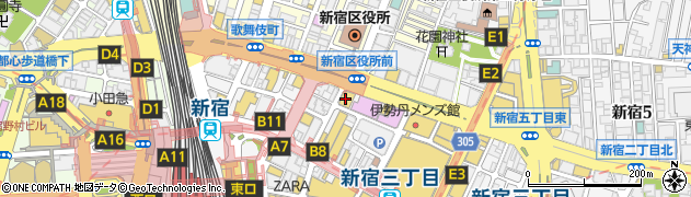 ギャラリー２新宿　バスケットボール店周辺の地図