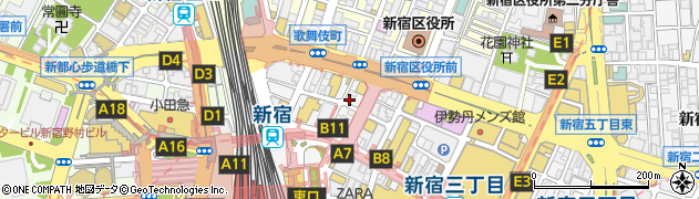 とんこつラーメン 博多風龍 新宿東口店周辺の地図