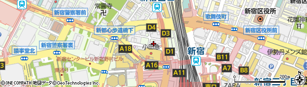 完全個室居酒屋 福吉 新宿西口店周辺の地図