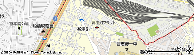 千葉県習志野市谷津6丁目周辺の地図