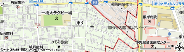 東京都国立市東3丁目26-1周辺の地図