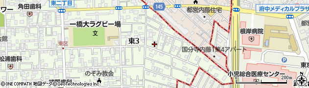 東京都国立市東3丁目26-24周辺の地図