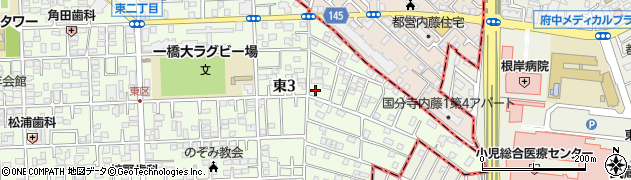 東京都国立市東3丁目26-5周辺の地図