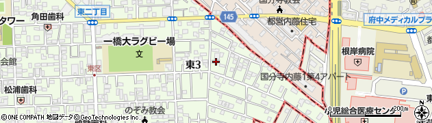 東京都国立市東3丁目26-7周辺の地図