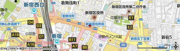 ダイソー新宿サブナード店周辺の地図