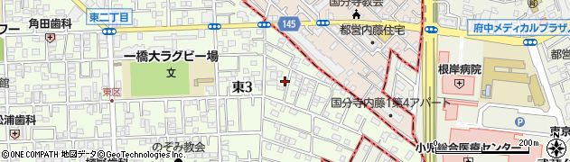 東京都国立市東3丁目26-21周辺の地図