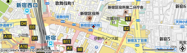 ミスタードーナツ 新宿靖国通り周辺の地図
