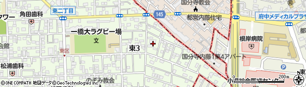 東京都国立市東3丁目26周辺の地図