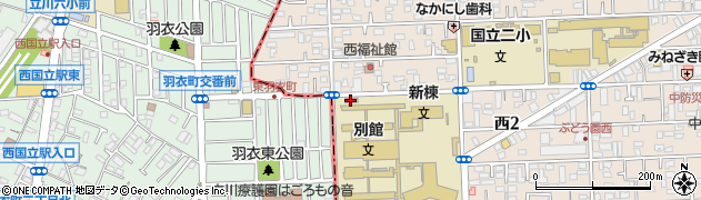 中央郵政研修所内郵便局周辺の地図