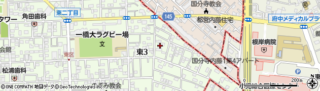 東京都国立市東3丁目26-12周辺の地図