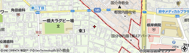 東京都国立市東3丁目26-17周辺の地図