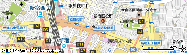 トラットリア クイント Trattoria QUINTO 新宿東口店周辺の地図