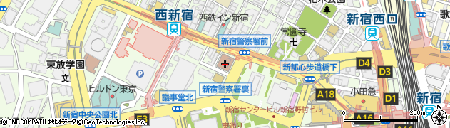 警視庁職員信用組合　新宿支店周辺の地図