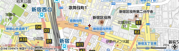吉野家 新宿靖国通り店周辺の地図