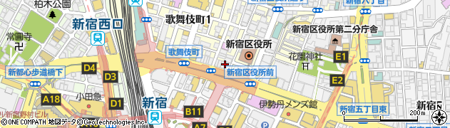 丸亀製麺 新宿靖国通り店周辺の地図