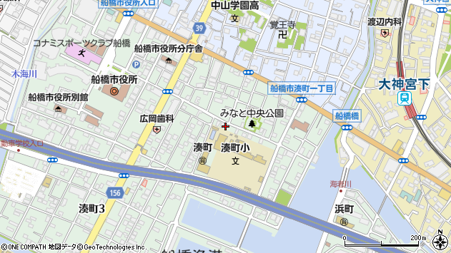 〒273-0011 千葉県船橋市湊町の地図