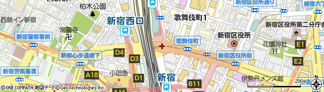 新宿大ガード東周辺の地図