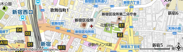 英国風パブ HUB 新宿区役所通り店周辺の地図