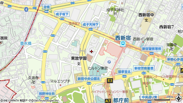 〒163-6090 東京都新宿区西新宿 住友不動産新宿オークタワー（地階・階層不明）の地図