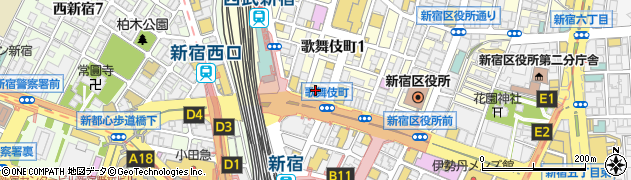 麻雀ブル 新宿店周辺の地図