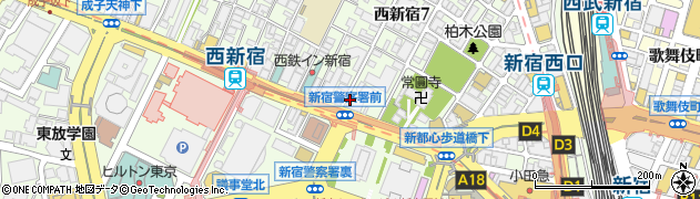 ナチュラルローソンクオール薬局西新宿七丁目店周辺の地図