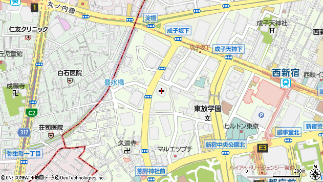 〒163-1122 東京都新宿区西新宿 新宿スクエアタワー（２２階）の地図