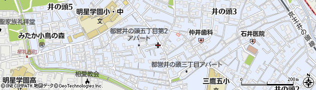 三鷹井の頭郵便局周辺の地図