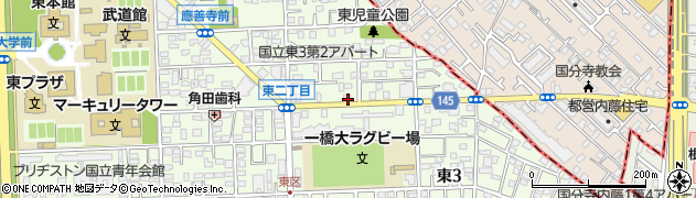 東京都国立市東3丁目6-3周辺の地図