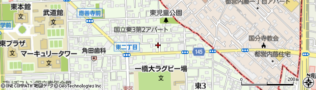 東京都国立市東3丁目6-2周辺の地図