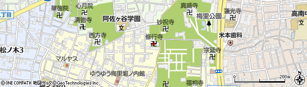 修行寺周辺の地図