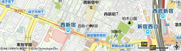 西鉄イン新宿立体駐車場周辺の地図