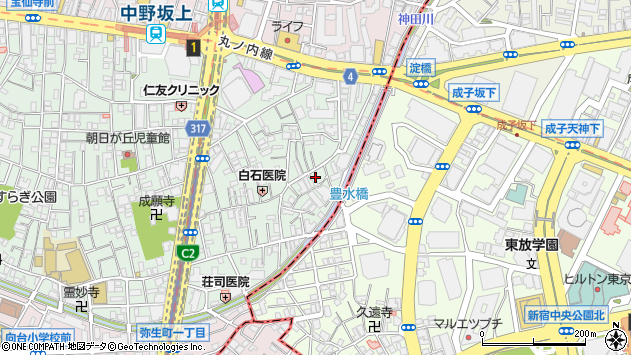 〒164-0012 東京都中野区本町の地図
