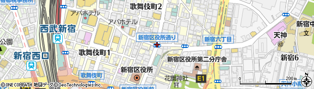 新宿区役所通り周辺の地図