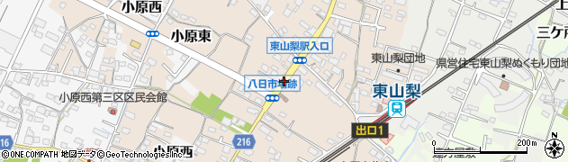 東山梨駅入口周辺の地図