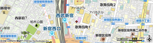 赤から 新宿歌舞伎町店周辺の地図