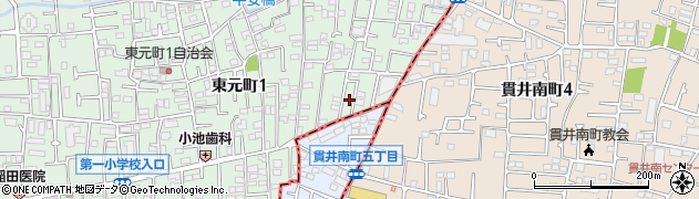 東京都国分寺市東元町1丁目8周辺の地図