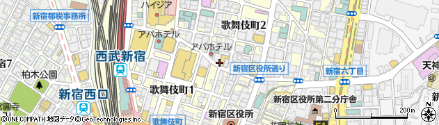 つるとんたん 新宿店周辺の地図