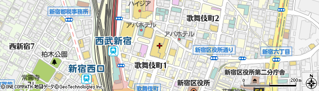 東京都新宿区歌舞伎町1丁目19周辺の地図