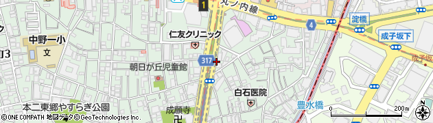 焼肉 なかむら 中野坂上店周辺の地図