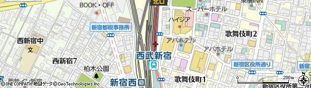 らぽっぽ　西武新宿店周辺の地図