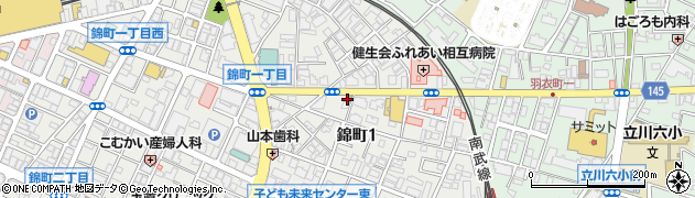 立川錦郵便局周辺の地図